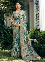 Georgette Multi Color Party Wear Printed Saree